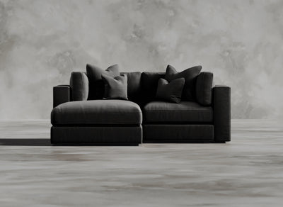 Opulent Modular Sofa I Cerulean I Dark Grey