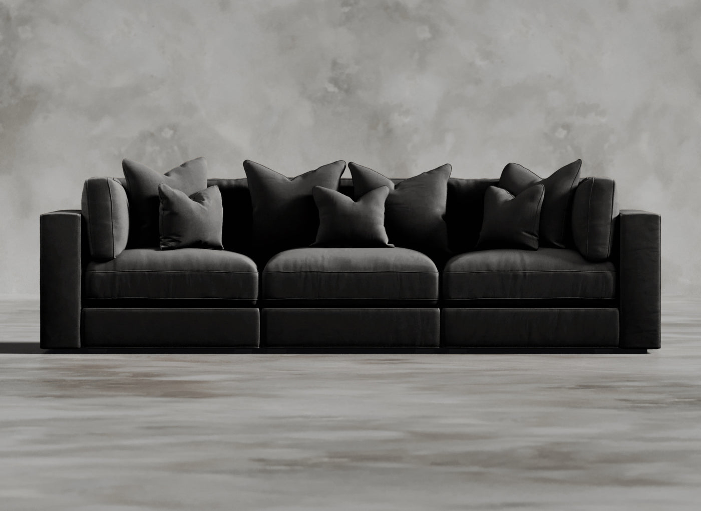 Opulent Modular Sofa I Cerulean I Dark Grey