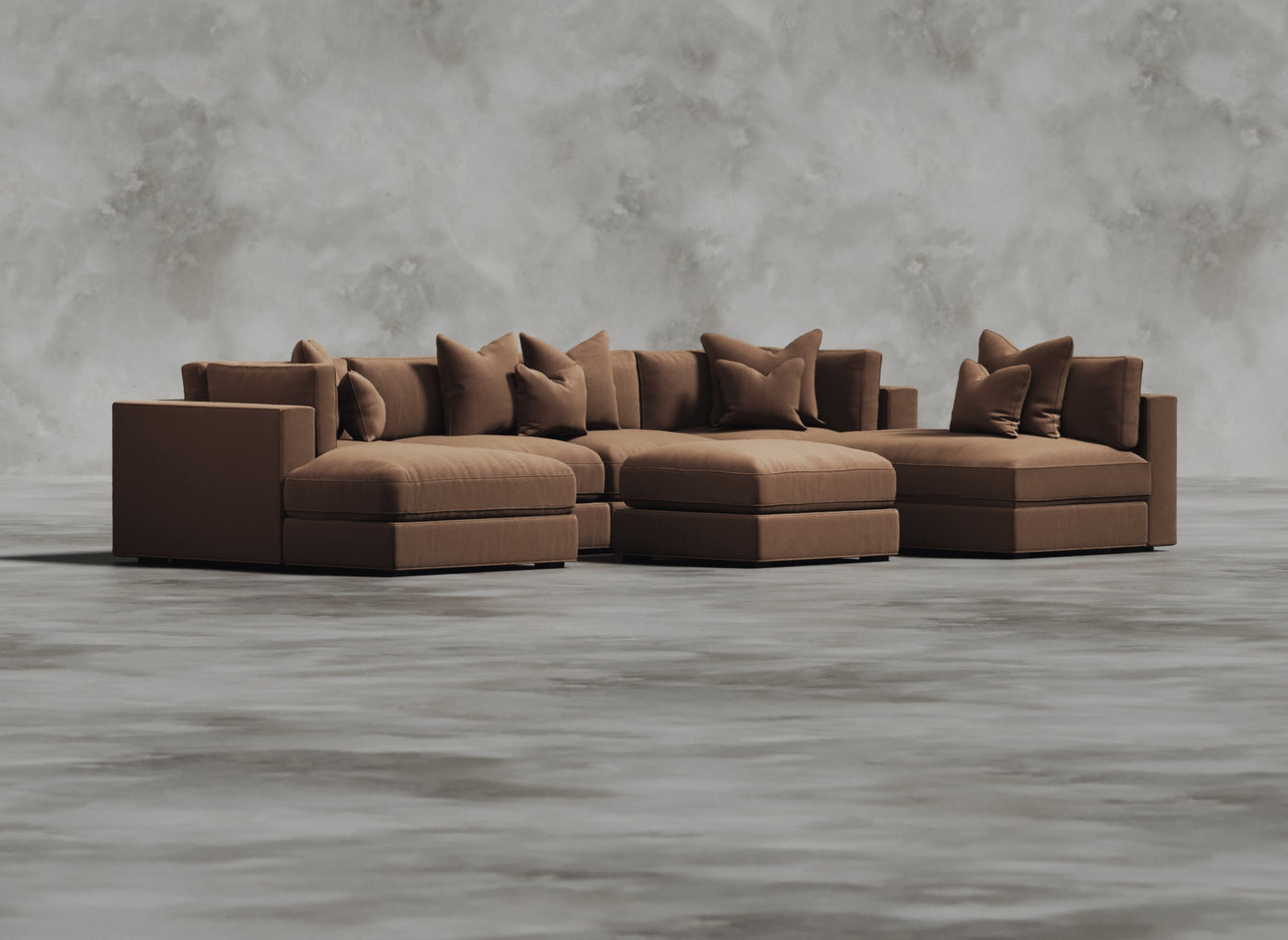 Opulent Modular Sofa I Pomelo I Rusty Orange