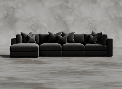 Opulent Modular Sofa I Cerulean I Dark Grey