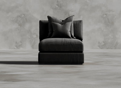 Opulent Modular Sofa I Cerulean I Dark Grey