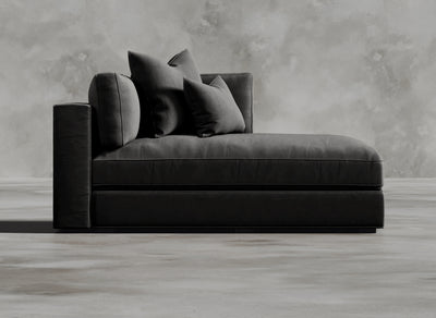 Opulent Modular Sofa I Cerulean I Dark Grey