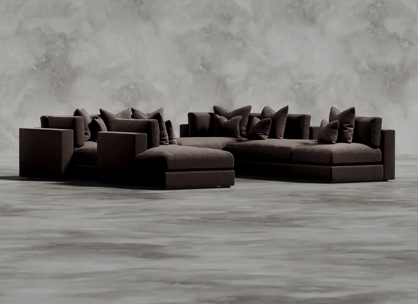 Opulent Modular Sofa I Sanguine I Light Brown