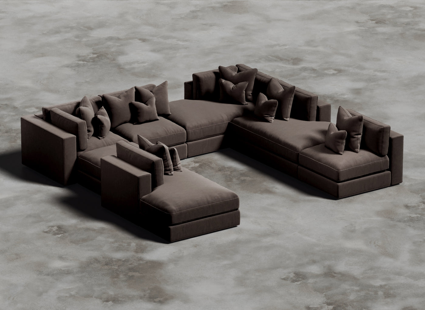 Opulent Modular Sofa I Sanguine I Light Brown