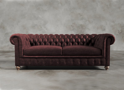 Chesterfield Sofa I Real Italian Leather I Roseate I Red